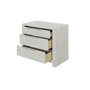 Jehoram Beige Nightstand 3 <b>Drawer</b> <b>Storage</b> Unit <b>For</b> Bedroom Use - Product Image 1