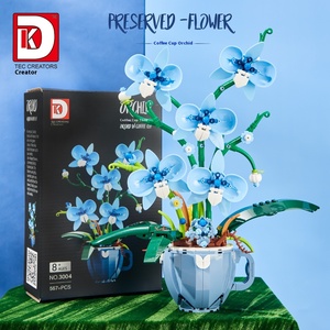 Clientes DE LA Copa de Café Creativa Orquídea Flor Planta Modelo Juguete Educativo para Niños Bloques de Construcción Ensamblados - Product Image 3