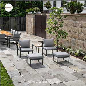 BHR Ensemble <span class=keywords><strong>de</strong></span> canapés polyvalents en aluminium pour <span class=keywords><strong>petit</strong></span> <span class=keywords><strong>jardin</strong></span>, balcon, cour, économie d'espace, combinaison <span class=keywords><strong>de</strong></span> meubles multi-usages - Product Image 2