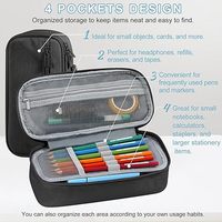 Étui à crayons portable simple en tissu Oxford de haute qualité et durable avec tissu haute densité, fermeture éclair en métal lisse et poignée