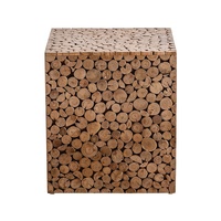 Table basse carrée de luxe en bois massif avec tabouret bas Table d'appoint rétro de style ancien pour B & B Living Internet Celebrity Set