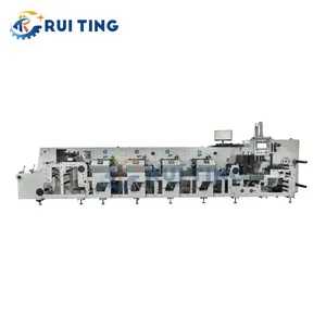 RTIN-520 5 Color PP Label Shrink Label Pet Film Flexo Ink LED UV System Ceramic Anilox Roller Flexo Printing Die Cutting Machine