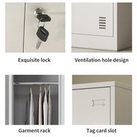 Casier métallique vertical antirouille à un seul niveau, verrouillable, en acier, pour vestiaire, pour usage intérieur