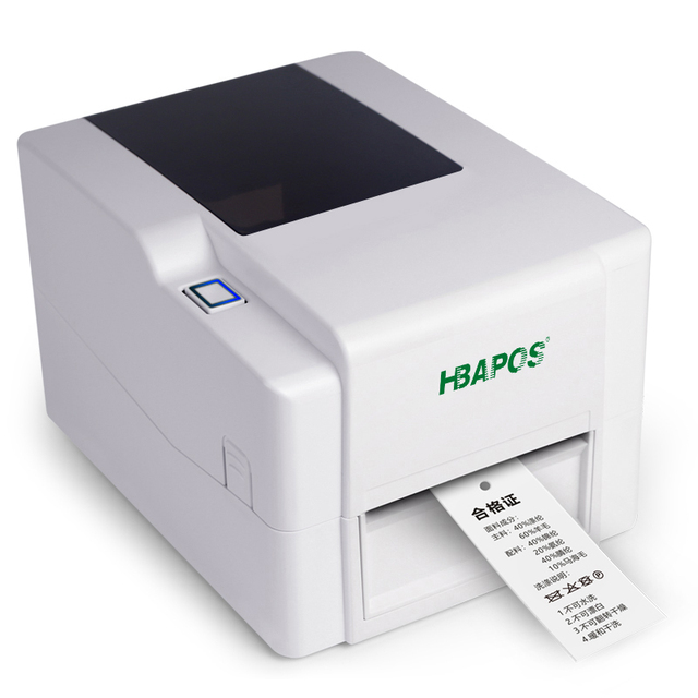 HBAPOS New Thermal Transfer Label Printer Desktop 203DPI/300DPI Thermal Transfer Ribbon Printer