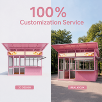Kiosque de café mobile personnalisé en conteneur maritime vert pour l'extérieur, stand alimentaire préfabriqué moderne, écologique et étanche