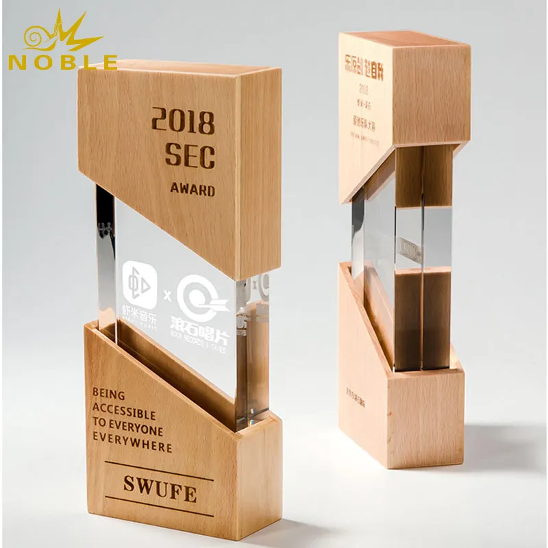 新しいスタイルのカスタムベストセラーブランク木製クリスタルプレートトロフィー賞