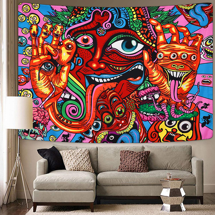 Digital Printing Psychedelic Hippie Trippy Wall