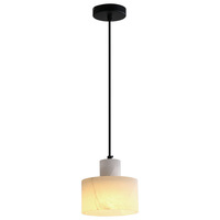 Petit lustre de chevet en marbre espagnol naturel blanc et cuivre doré, de luxe léger, pour restaurant, bar, chambre principale, entrée design