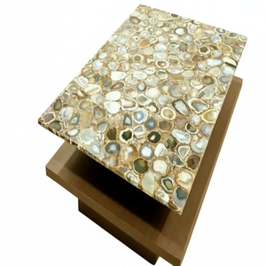 Handcrafted Polished Agate Seal Stone Luxury Modern Home Decor Religious Model Flower Pattern Resin Table Customized Color - Product Image 2