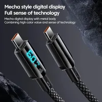 Cable USB Tipo C de Carga Rápida de 100 W, USB 3.0, PVC, Pantalla LED Digital, para Teléfono Móvil, Macbook, Tableta, 1.2 M