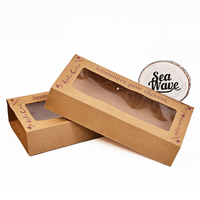 Boîte d'emballage en papier kraft personnalisée avec fenêtre transparente avec votre logo Boîte d'emballage en papier kraft