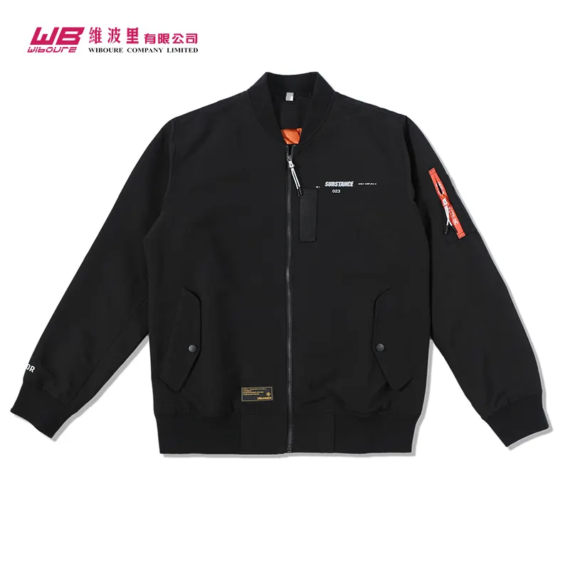 High Quality Plus size Custom design comfort crew uniform gift t-shirt Polyester Embroidery Logo MA-1 Jacket for men