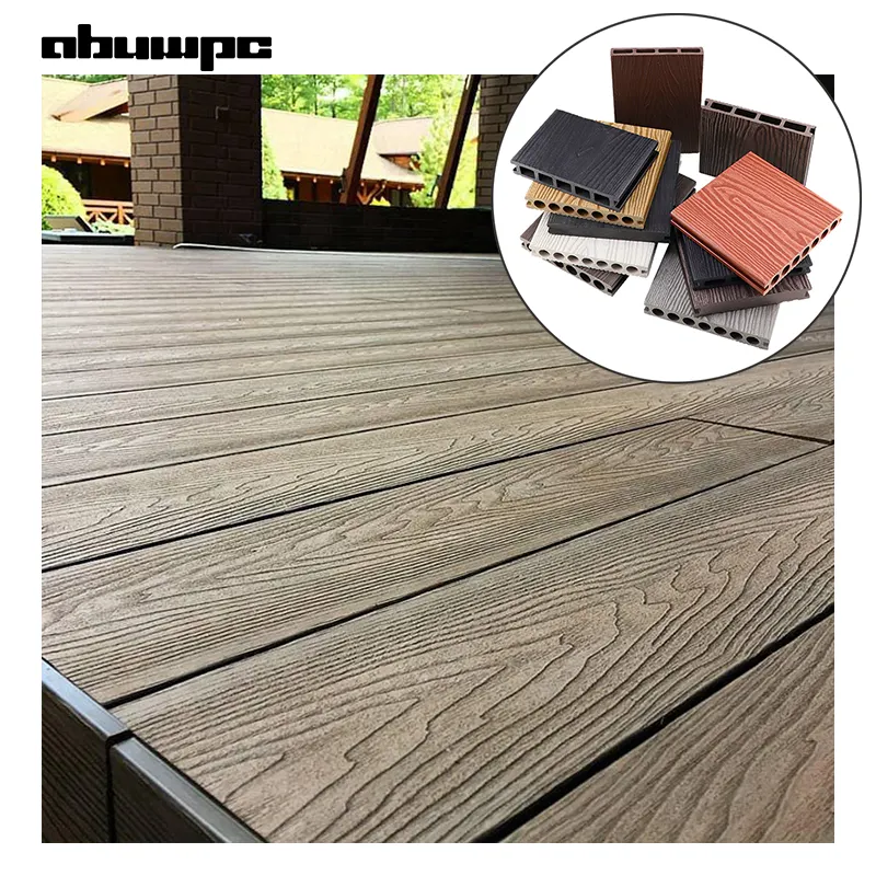 Outdoor Wood Plastic Composite Flooring Embossed Ecological WPC Decking Board for Park