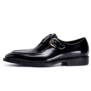 Zapatos Formales de Negocios para Hombre 2026 con Punta Cuadrada, Estilo Británico, Correa Monk, Cuero Genuino, Charol Brillante, Sin Cordones, Casuales - Product Image 4