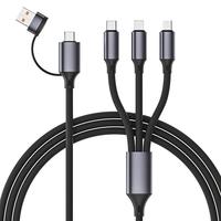 Câble de charge multi-USB, connecteur de charge rapide 6 en 1 avec adaptateur Type C/Micro/IOS pour tous les smartphones