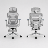 Chaise de bureau ergonomique, chaise de travail respirante en maille, inclinable, avec appui-tête réglable, roulettes pivotantes pour salle de formation