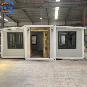 WinFair 20Ft 40 Ft Prefabricated 3 4 5 Bedroom Prefab Folding Push Out Mobile Home Foldable Expandable Container House