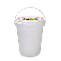 Conteneur rond en plastique de 1 litre, conteneurs blancs en PP avec poignée pour yaourt, étiquette IML, bac en plastique de 1000 ml, seau en plastique avec couvercle