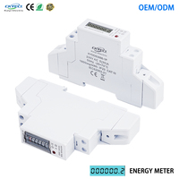 Medidor de Energía Monofásico para Riel DIN, Dos Cables, 1P LN, Pantalla LCD con Retroiluminación, Medición de Electricidad Doméstica, 30A 45A 1600imp/kwh