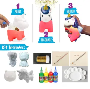 Einhörner Panda Deer Dinosaurier Kunst handwerk für Mädchen DIY Paint Squishies Set Geschenke Kawaii Soft Squishy