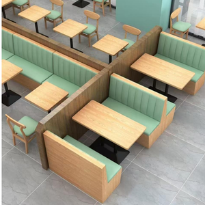 Ensemble de mobilier commercial de style moderne et épuré pour <span class=keywords><strong>restaurant</strong></span>, comprenant un banquette en cuir personnalisable, une chaise et une table pour le thé de l'après-midi. - Product Image 5