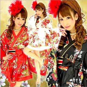 Women's Yukata Long Sleeve Traditional Kimono Elegant Woven Soft Sleepwear Red White Black Color Women's Wear - Product Image 1