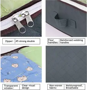 Under Bed Storage Bag Clothes Storage Bag Portable Bedding Storage Reinforced With Card Board