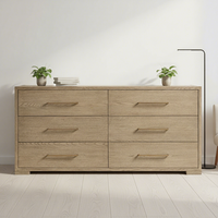 MYHOME 2026 Nouveautés Commode à six tiroirs en chêne massif de style français, mobilier de rangement de luxe moderne pour chambre à coucher, fait main