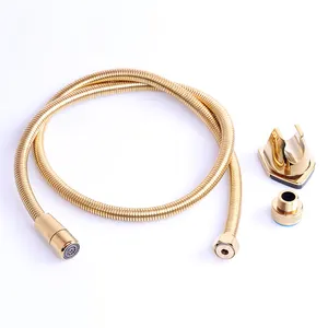 Yuyao brass flexible hose gold spring shower hose 1.5m stainless steel shower hose