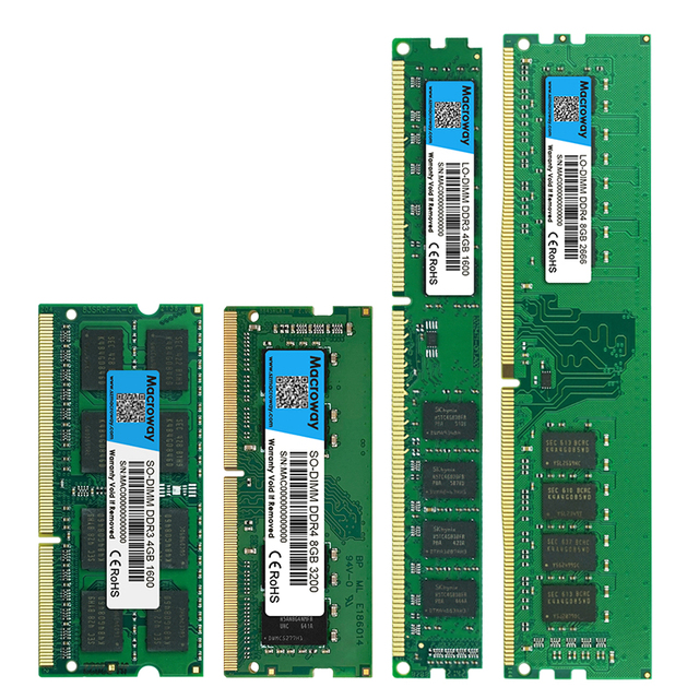 Memory Ram DDR1 1GB /DDR2 DDR3 DDR4 4GB 16GB