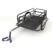 Promotion : Remorque de vélo pliable à 2 roues en métal pour extérieur, support OEM, chariot de transport de bagages et outils, garantie 1 an