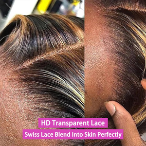 วิกผมสีบ<span class=keywords><strong>ลอน</strong></span><span class=keywords><strong>ด์</strong></span>ออมเบรทรงหลวม HD แบ<span class=keywords><strong>บ</strong></span>มีลูกไม้ด้านหน้าผมจริงสำหรับผู้หญิงผิวดำ - Product Image 3