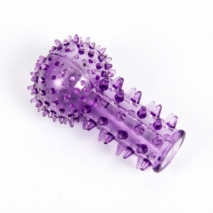 Anillos de Dedo con Púas de Cristal Wolf Fang, Anillo para Retrasar la Eyaculación, Producto para Adultos, Goma Suave Rosa - Product Image 1