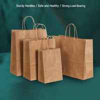 Sac en papier kraft à la mode respectueux de l'environnement pour les aliments à emporter Emballage commercial pour les sucres nouilles laits