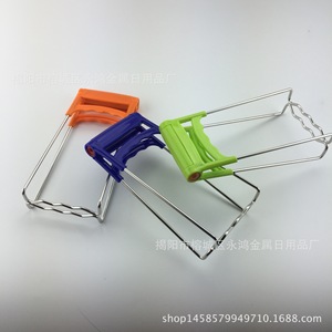 Stainless Steel Plate Lifter <b>Plastic</b> Head Metal <b>Tongs</b> For Kitchenware Bowl Clamp Practical Food Clips Jieyang Factory Wholesale - Product Image 2