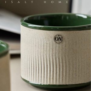 Taza de <span class=keywords><strong>Café</strong></span> Rústica Byon Matcha, Estilo Nórdico, Ideal <span class=keywords><strong>para</strong></span> Latte Art, Diseño Sueco de Alta Estética, Taza Simple con Textura y Patrón - Product Image 2