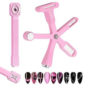 Kit de 2 imanes para ojos de gato, imanes <span class=keywords><strong>6</strong></span> en 1 y <span class=keywords><strong>3</strong></span> en 1 para esmalte de uñas en gel, herramientas magnéticas fuertes para diseño de uñas - Product Image 1