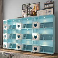 Villa de luxe personnalisée pour chat, grande maison d'intérieur avec cage en verre, arbre à chat et mobilier pour l'affichage en animalerie ou hôtel pour chats