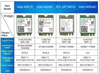 Banda dual WiFi6E AX210 inalámbrico 2,4 Gbps BT5.3 802.11AX inalámbrico AX210 para Intel AX210NGW M.2 NGFF Wlan WiFi tarjeta 006 versión