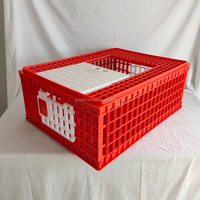 Cages de transport pour volailles vivantes 75*55*29cm, caisse en plastique pouvant contenir 10 à 12 poulets adultes avec portes coulissantes pour le transfert des animaux