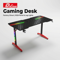 Bureau de jeu PC à prix d'usine avec éclairage RGB pour cybercafé