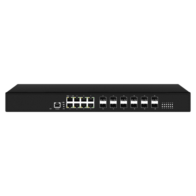 8 Port Gigabit RJ45 with 12 10G SFP Slots Layer L3 Managed Switch