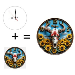 Round Wooden Wall <b>Clock</b> 25x25Cm <b>Silent</b> Living Room Decor Contemporary Home Background Wall Hanging <b>Clock</b> - Product Image 6