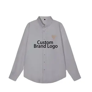Brand Name Custom Stripe Plus Size Men's Long Sleeve T-Shirts 100% Cotton Casual Shirts Breathable Anti-Wrinkle Designer Shirts