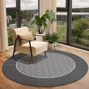 Alfombra redonda de fibra de poliéster antideslizante para dormitorio, estudio, sala de estar, decoración del hogar - Product Image 1