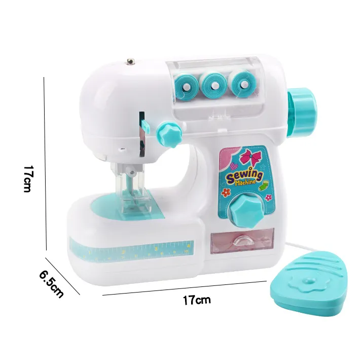 Mini juguetes educativos DIY regalos creativos Mini máquina de coser eléctrica con traje modelo niños regalo para niños juegos de simulación