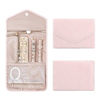 Étui de présentation de bijoux en cuir pliable avec logo personnalisé, organiseur de voyage pour colliers, boucles d'oreilles, bagues, bracelets, rangement pratique
