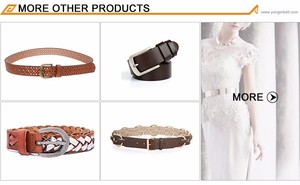 Cinturón Elástico Extensible con Hebilla de Aleación de Metal con Diseño de Hojas para Mujer, con Cadena de Metal - Product Image 5