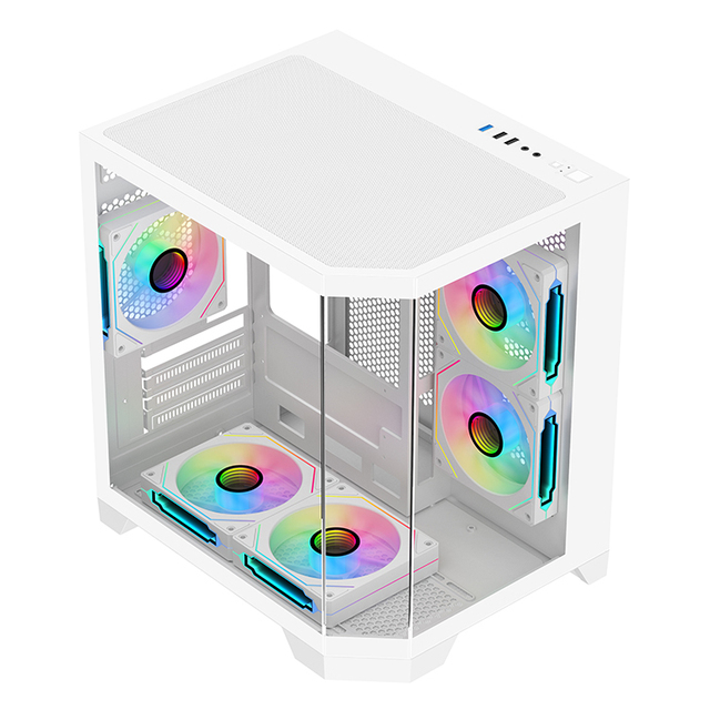 Micro ATX Mid Tower Gaming Case PC Gamer Computer Chassis with Tempered Glass and USB3.0 Ports