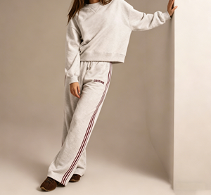 Conjunto Deportivo Informal <span class=keywords><strong>de</strong></span> Algodón <span class=keywords><strong>de</strong></span> Alta Calidad Personalizado <span class=keywords><strong>para</strong></span> Mujer, Sudadera Holgada con Hombros Caídos y Pantalones Deportivos Transpirables - Product Image 2
